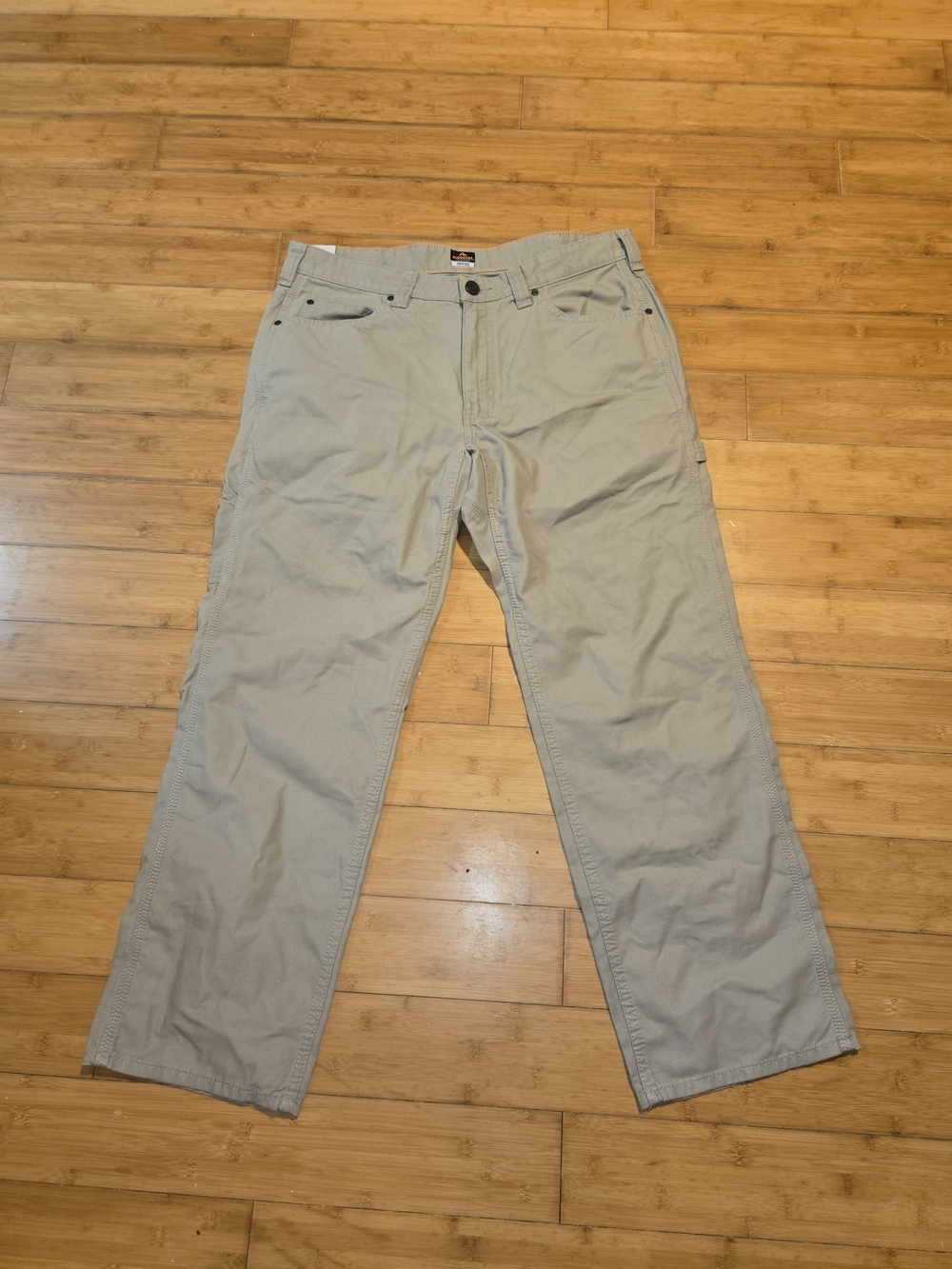 NEW Ridgecut Toughwear Canvas Work Flex Pants Gray Straight Fit 36X30